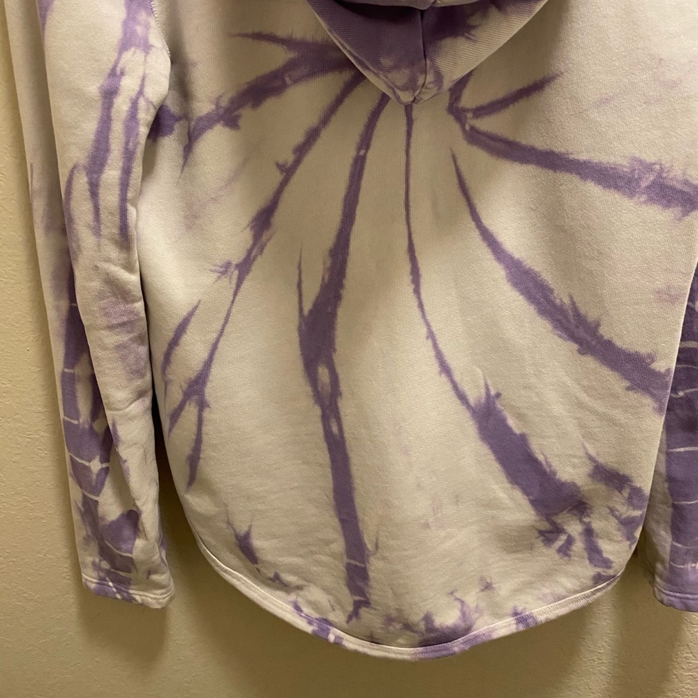 ATM Anthony Thomas Melillo Purple & White Tie Dye Zip Front Hoodie Size Small - Picture 10 of 10